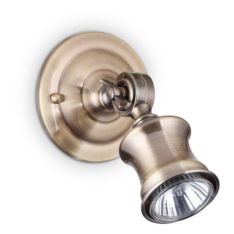 Applique Rustica-Country Barber Metallo Ottone Brunito 1 Luce 7W 3000K L Calda