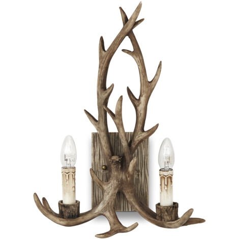 Applique Rustica-Country Chalet Metallo Beige 2 Luci E14