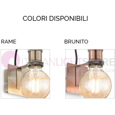 Applique Rustica-Country Frida Metallo Ottone Brunito 1 Luce E27