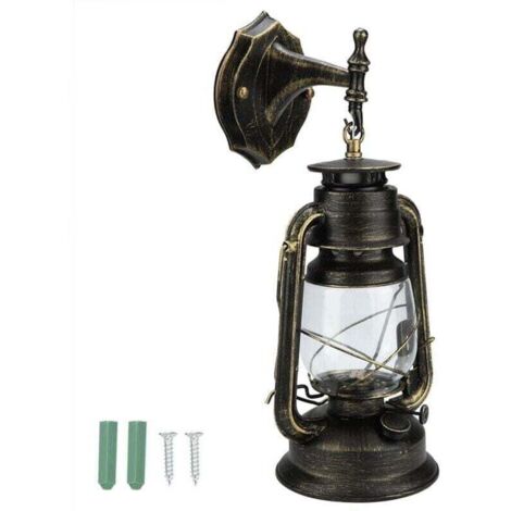 Applique rustica in vetro ambrato, bronzo spazzolato, lampada da parete industriale da fattoria, illuminazione per portico, lampada retrò impermeabile per interni, camera da letto, soggiorno, esterno 