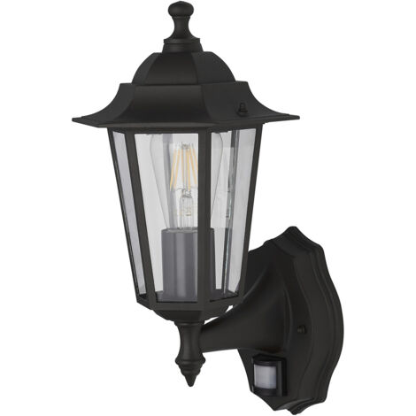 Applique Rustico-Country Alex Acciaio Nero Vetro Trasparente 1 Luce E27