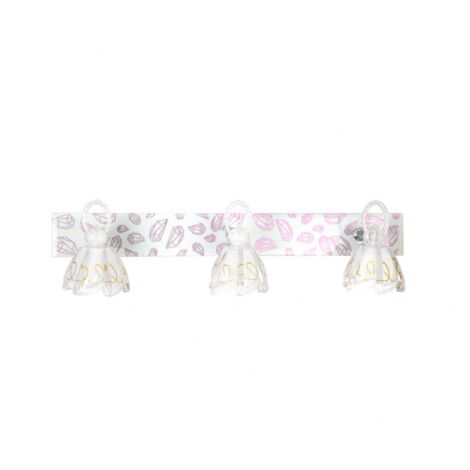 Applique Salle de Bain 3 Spots Led 15w 6000k Blanc avec Verre Décoratif 13x50x14 Cm Articulé et Orientable