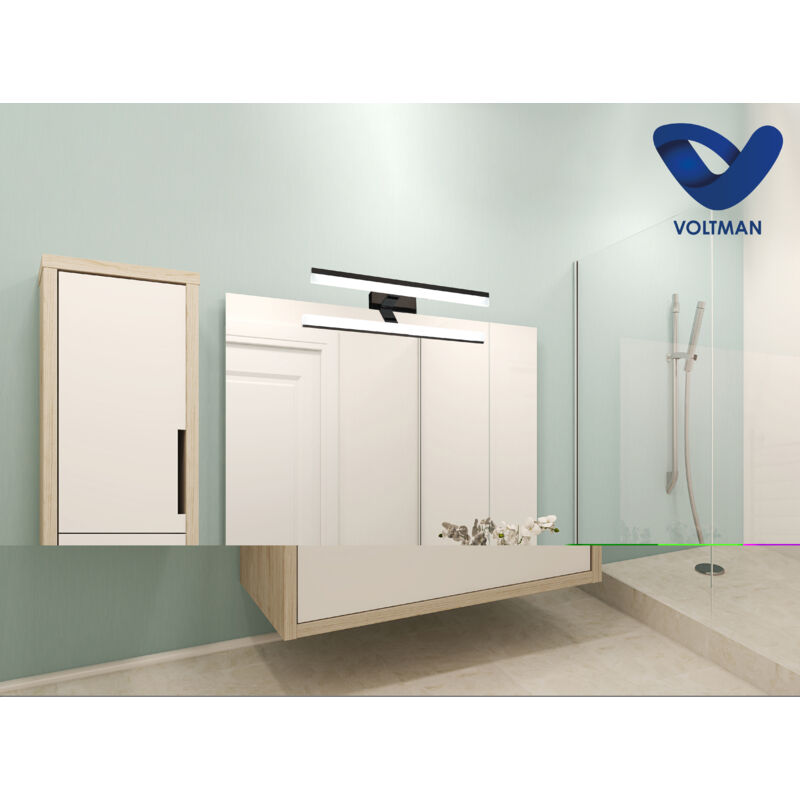 Applique de salle de bain 32cm Noire (7W 560lm 4000K IP44) Voltman