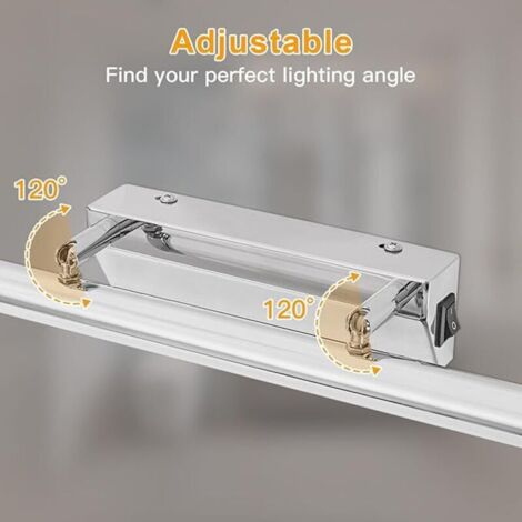 Applique salle de bain 8 W 40 cm - Lampe miroir avec interrupteur IP44 blanc neutre 4000 K pour le maquillage - Lumière LED AC100-240 V non dimmable