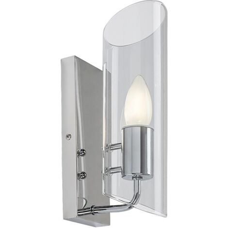 Applique salle de bain chrome verre E14 IP44 Teodoro