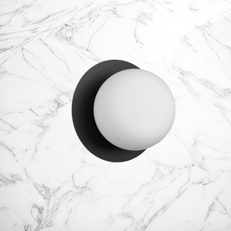 Applique Salle De Bain Noir Mat Et Verre Xl Ip44 Alix