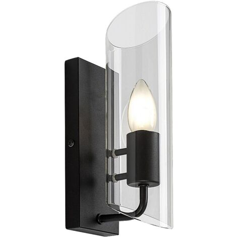 Applique salle de bain noire verre E14 IP44 Rabalux