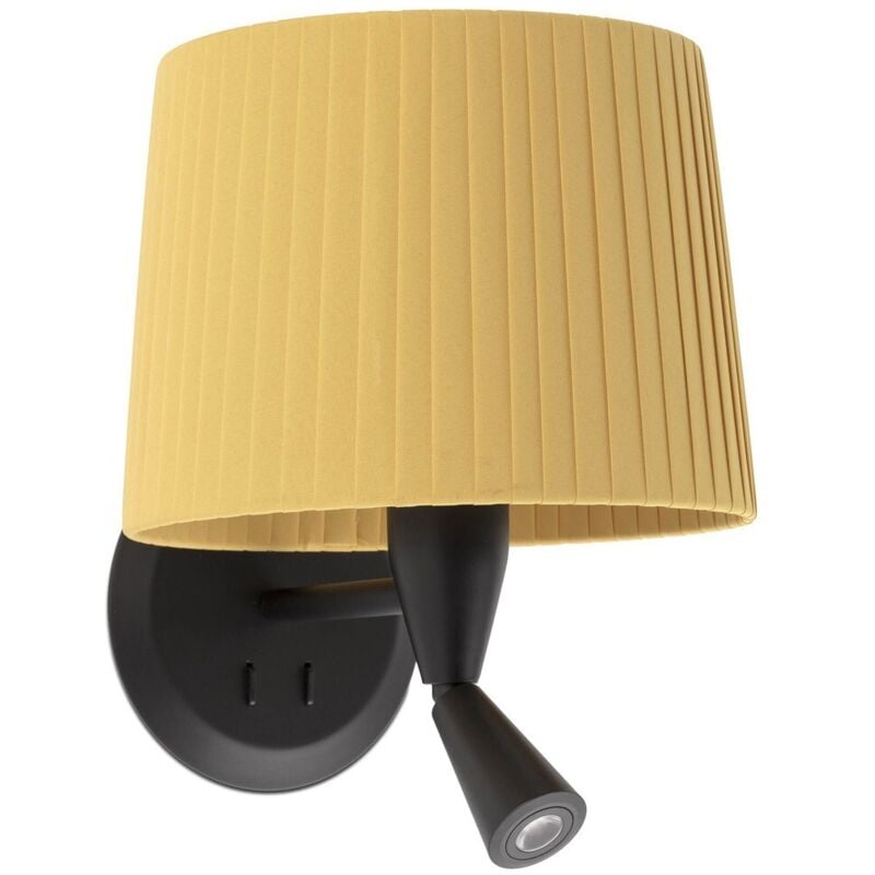 Samba Applique murale avec lecteur noire/enrubannée jaune 64309-36