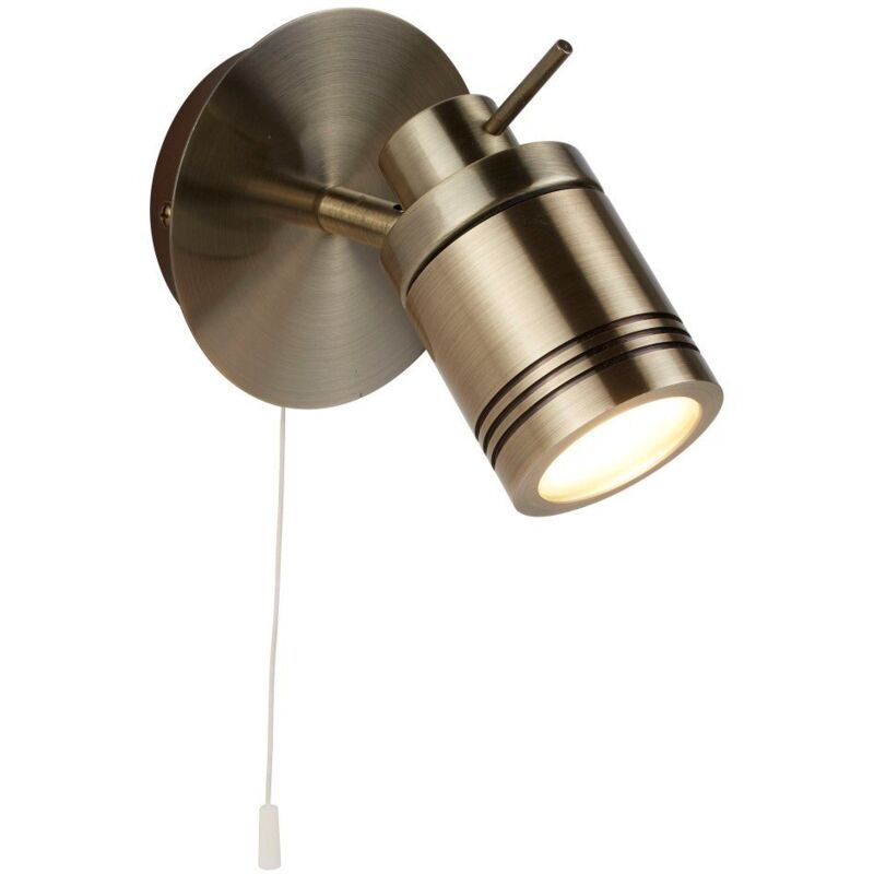 5W Samson 1-flamme IP44 Support mural pour projecteur de salle de bain, laiton antique 3000K