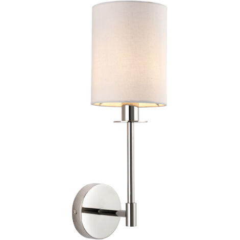 Applique Sancerre nichel lucido cilindro bianco E14 6W Endon