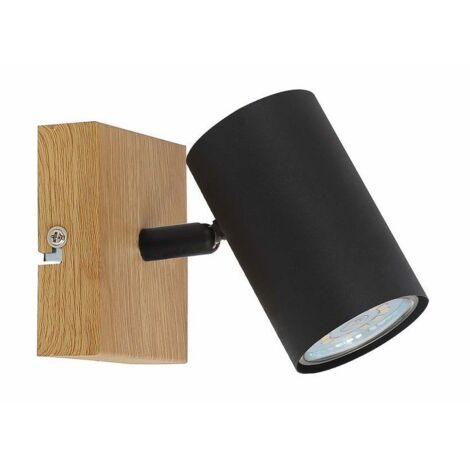 Applique scandinava nera legno Quentin GU10 Reality