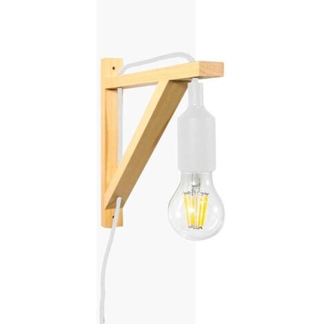 BARCELONA LED Applique scandinave murale "YOJO" - Cadre en bois et suspension - Blanc