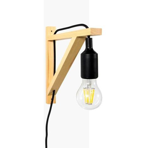 Applique nordique murale "YOJO" - Cadre en bois et suspension en silicone