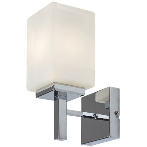 Applique SDB chrome verre blanc E14 10W Zenkai Rabalux