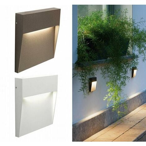 Applique Segnapasso Esterno a Parete Led Illuminazione Giardino Geo Square Sovil - Colore: Marrone - Misure e Watt: 16 cm - 6 W
