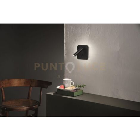 APPLIQUE SELLA QUADRATO NERO LED 3000K 730LM 9W ORIENTABILE