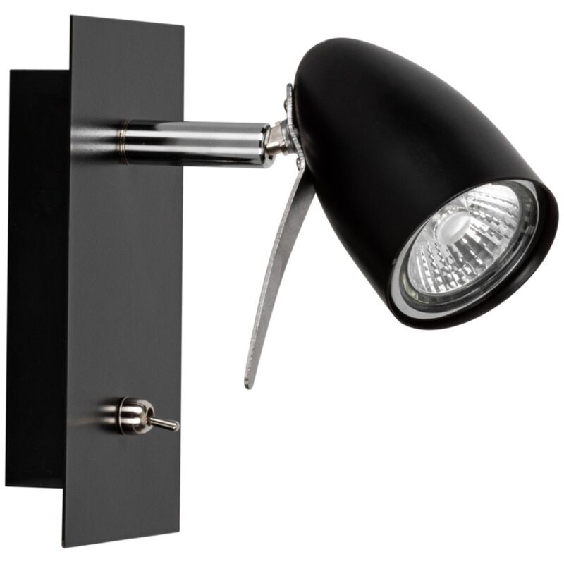 Applique Senna, Métal, Noir, Argent, 10x10x15 cm