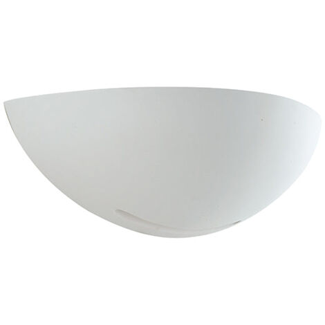 "Applique SESTRIERE in gesso bianco verniciabile con luce biemissione"