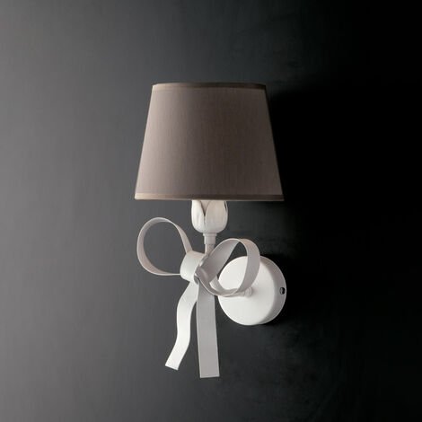 Applique classico in legno bianco shabby chic a 2 luci esse 710/2a