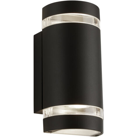 Applique Sheffield Alluminio Nero Policarbonato Trasparente 2 Luci Gu10