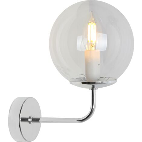 APPLIQUE SIENA CHROMÉE 1-PLA LAMPE SANS ABAT-JOUR E14