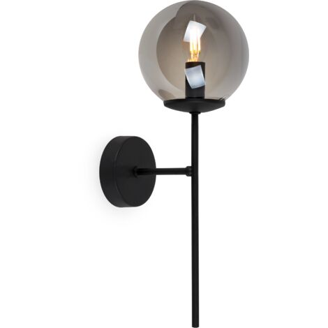 APPLIQUE SIENA NOIRE 1-AMPOULE PLATINE GRAPHITE E14