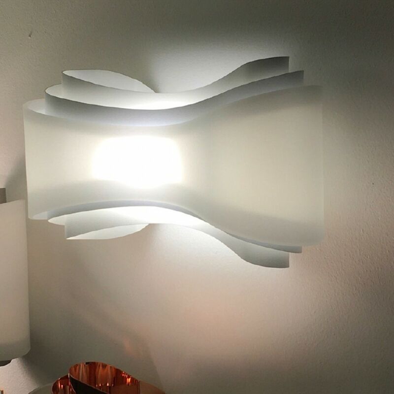 Image of Selene Illuminazione - Applique moderno ionica 1068 011 025 002 r7s led metallo vetro biemissione lampada parete, finitura metallo bianco - Bianco