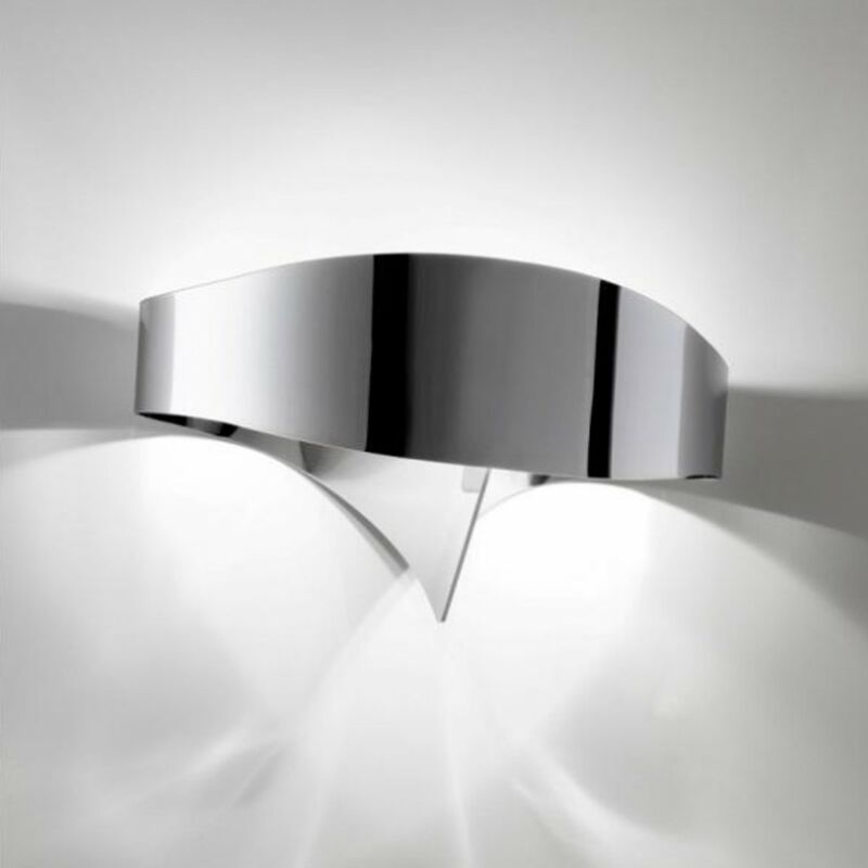 Image of Applique moderno Selene Illuminazione scudo 1003 g9 led acciaio lampada parete, finitura metallo cromo lucido - Cromo lucido