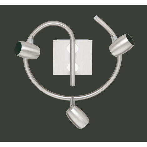 Applique Soffitto Girandola 3 Luci Faretti GU10 Acciaio Satinato Michael GD Trio
