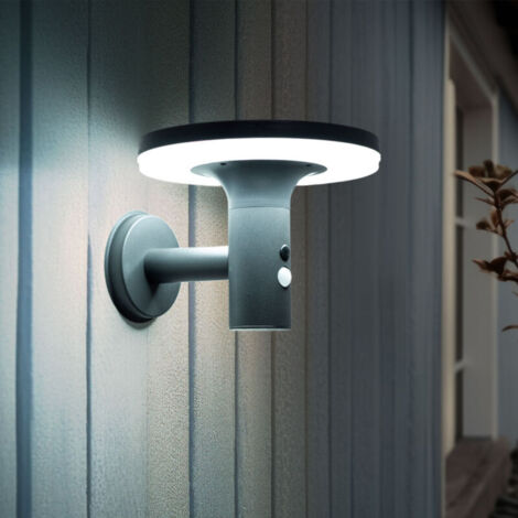 Applique solaire avec détecteur de mouvement – Métal anthracite – 250 lumens blanc froid – IP44 pour extérieur – L24xH21 cm – Expo Börse - 250lm