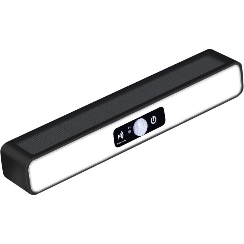 Applique solaire Extérieur Détecteur de Mouvement Lampe murale led Blanc Froid 6000K Pour Cour Jardin Couloir Terrasse Proche Mur Pathway Patio Villa