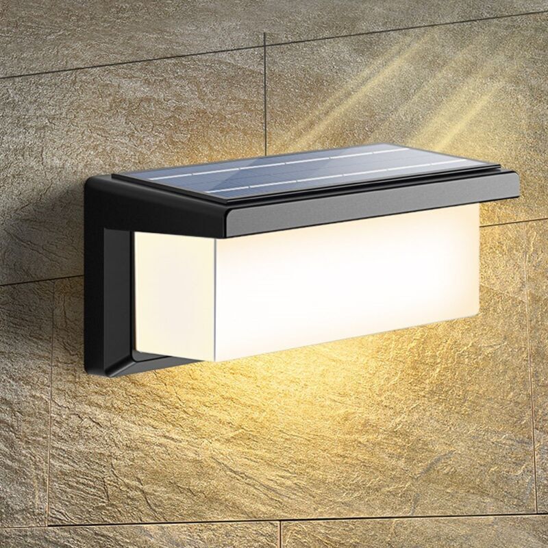 Applique Solaire Exterieur Led avec Détecteur de Mouvement, Lampe Solaire Extérieur Applique murale à double usage sans trou, Applique murale