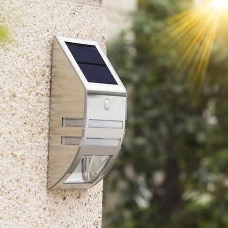 Applique Solaire LED Extérieur Jardin Lumière Panneau Solaire Lumière Solaire Extérieur Spot Solaire Décoration de Jardin Lumière Extérieure Lumière Chaude (Sliver)
