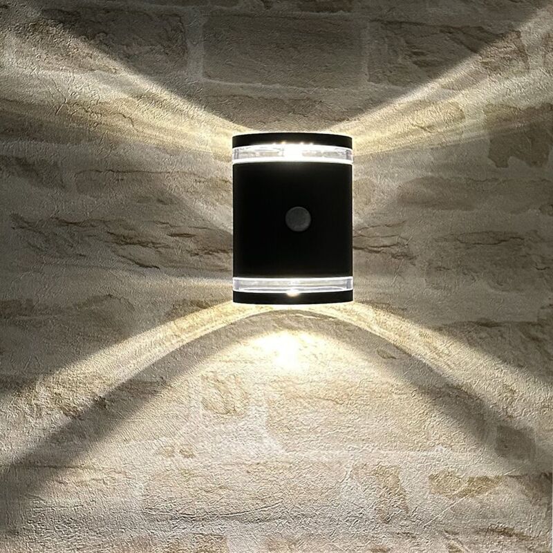 Arum Lighting - Applique solaire pablo Noir avec détecteur de mouvements IP44