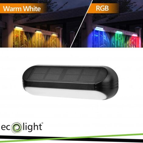 Applique solare esterna LED RGB+bianco caldo IP65 Ecolight