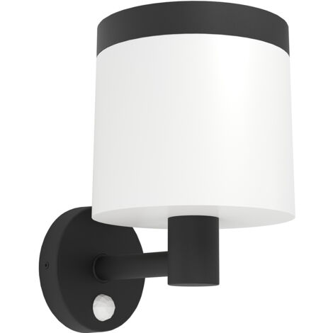 Applique Solare Esterno Moderna Pantete Policarbonato Nero E Bianco Led