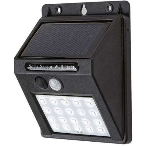 Applique solare LED 1,3W con sensore IP44 nera Rabalux