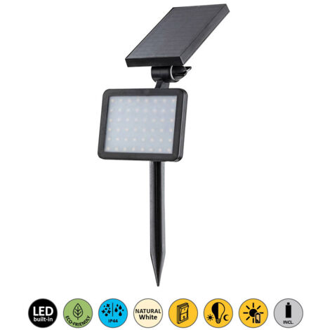 Applique solare LED 9,6W 4000K nera IP44 Rabalux Kelna