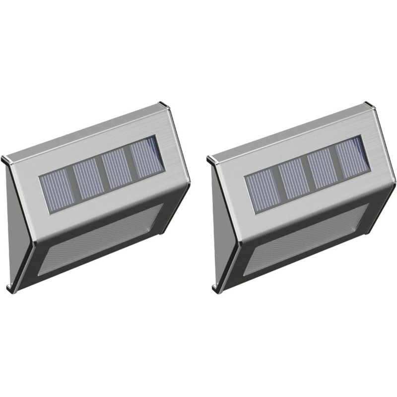 Image of Applique solari da 20 lumen l. 10 x h. 8,2 cm in Acciaio inossidabile - Lotto di 2 - skagen