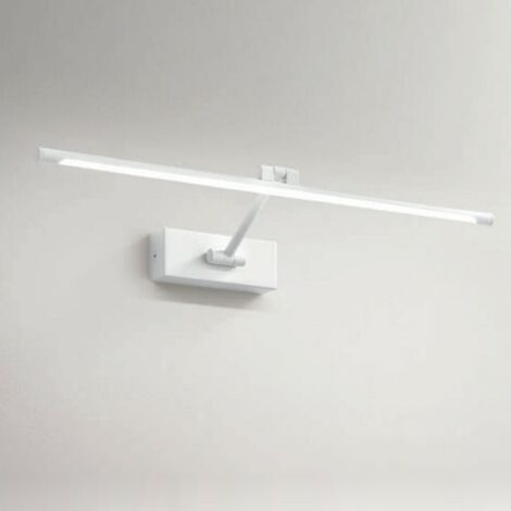 Applique specchio quadro gea luce magis n led metallo lampada parete moderna, finitura metallo bianco