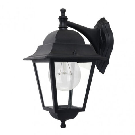 Applique spica in alluminio per esterni 1xe27 nero ip44 42x28x21,5 cm