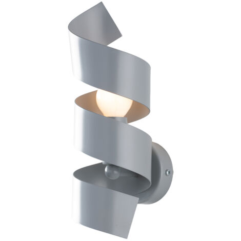 Applique spirale in ferro una luce Grigio 13x h28 cm
