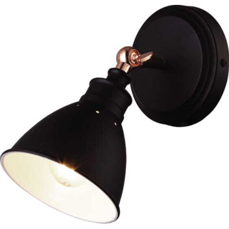 Applique spot 1 luce Kaja Watso Black metallo nero E14