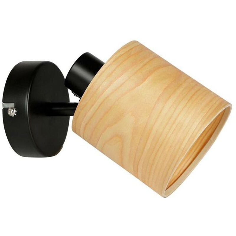 Applique spot bois métal Alaska noir marron