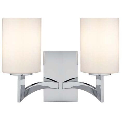 Applique Spot Chrome Opale Verre Blanc Variable Chambre à coucher Eclairage