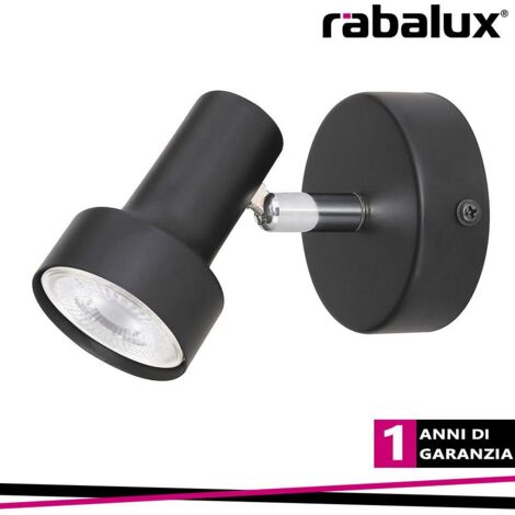 Applique spot Konrad GU10 nera in metallo orientabile Rabalux