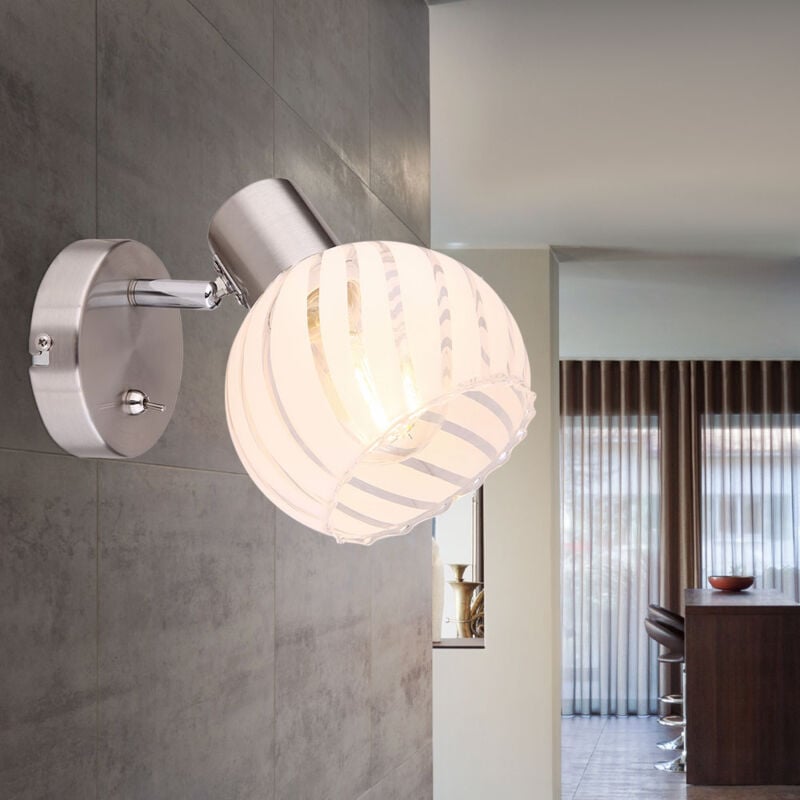 Applique murale luminaire projecteur pivotant éclairage en verre couloir hall bureau