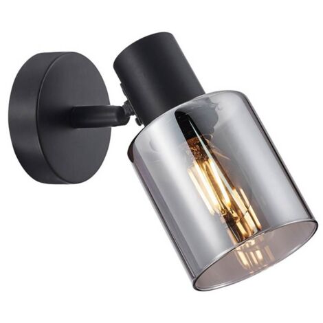 Applique spot nero vetro fumé Santia Italux SPL-65342