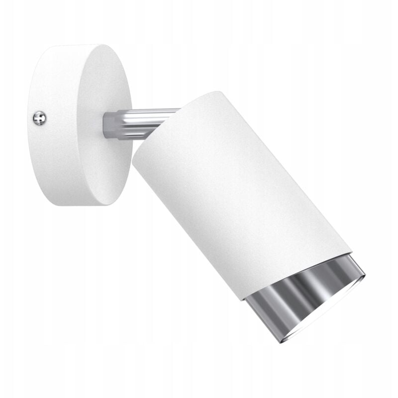 Applique spot orientable Gu10 blanc chrome moderne Bevel