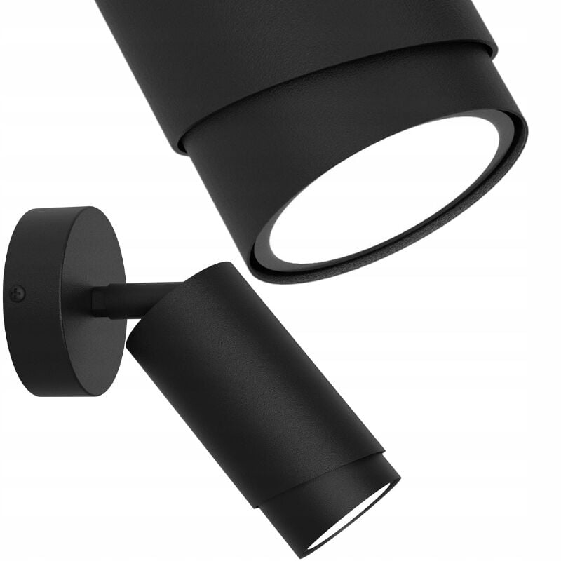 Applique spot orientable Gu10, noir mat, biseau moderne